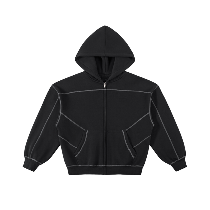 HATE ME Stitched Different Zip Hoodie