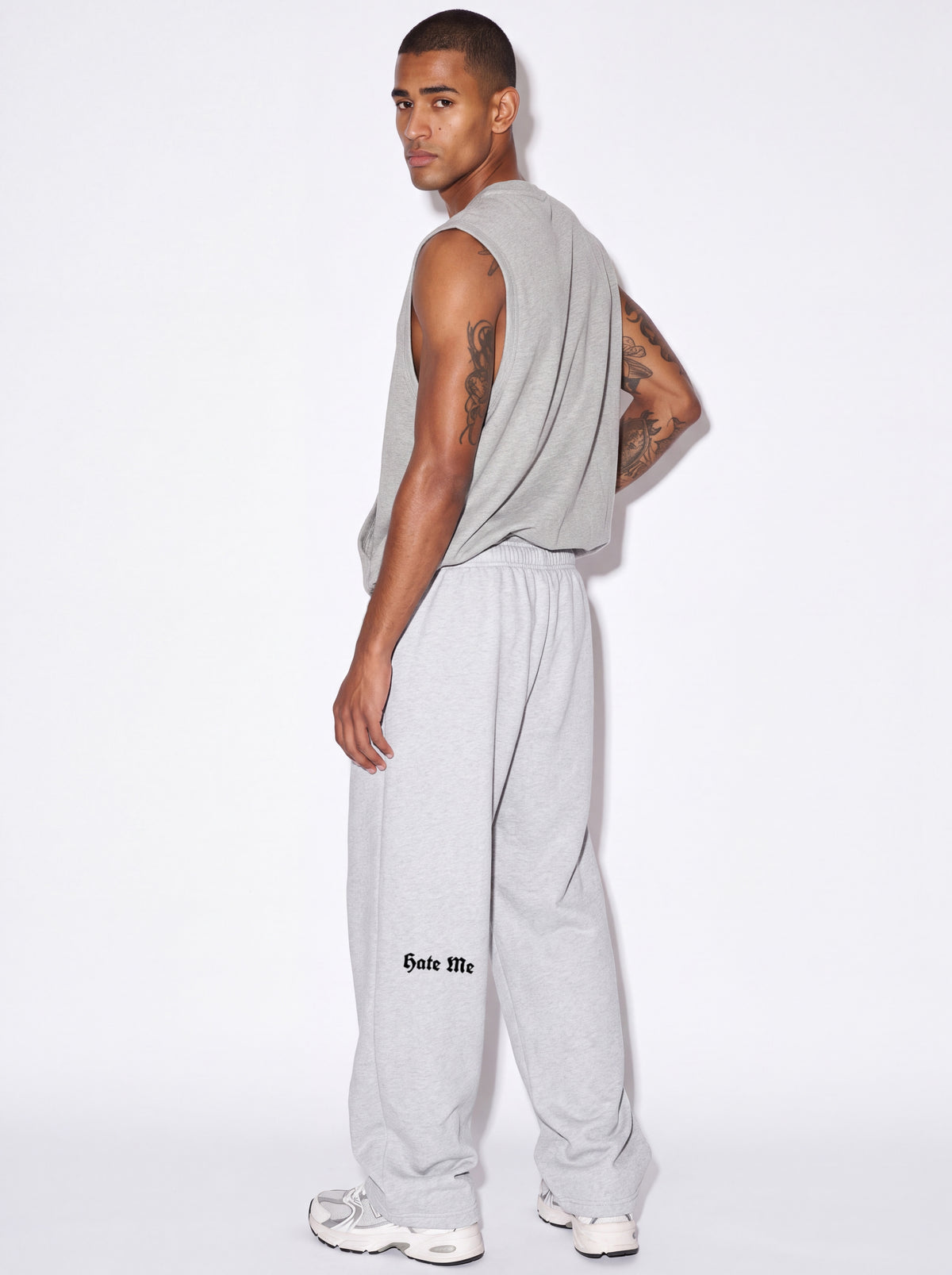 HATE ME Stitched Different Zip Sweatpants