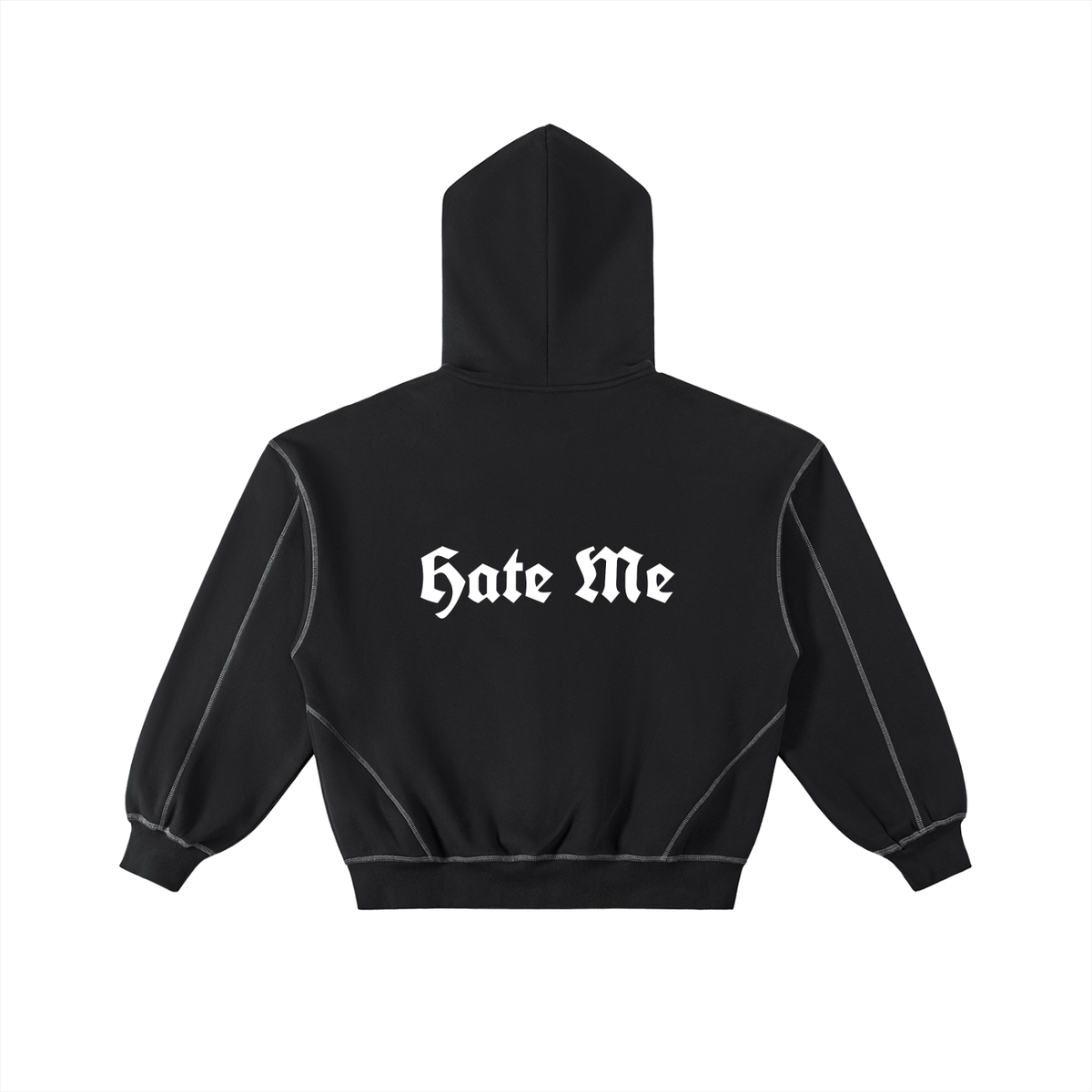 HATE ME Stitched Different Zip Hoodie