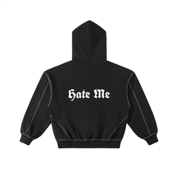 HATE ME Stitched Different Zip Hoodie