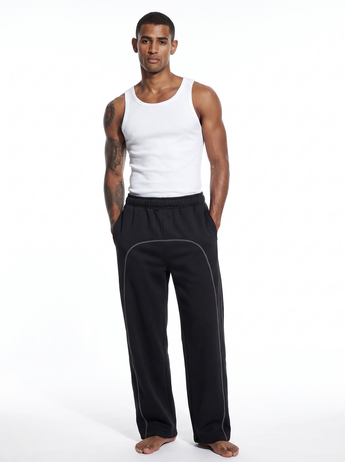 HATE ME Stitched Different Zip Sweatpants