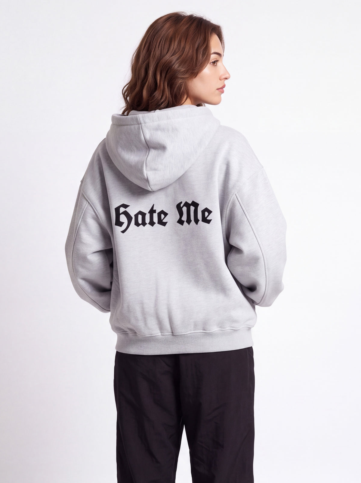 HATE ME Stitched Different Zip Hoodie